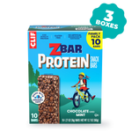 Zbar Protein Chocolate Flavored Mint Crispy Snack Bars, Gluten Free Protein Bars, 30 Bars