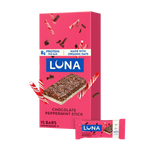 LUNA Bar Chocolate Peppermint Stick Flavor Gluten Free Snack Bars, Non-GMO Protein Bars