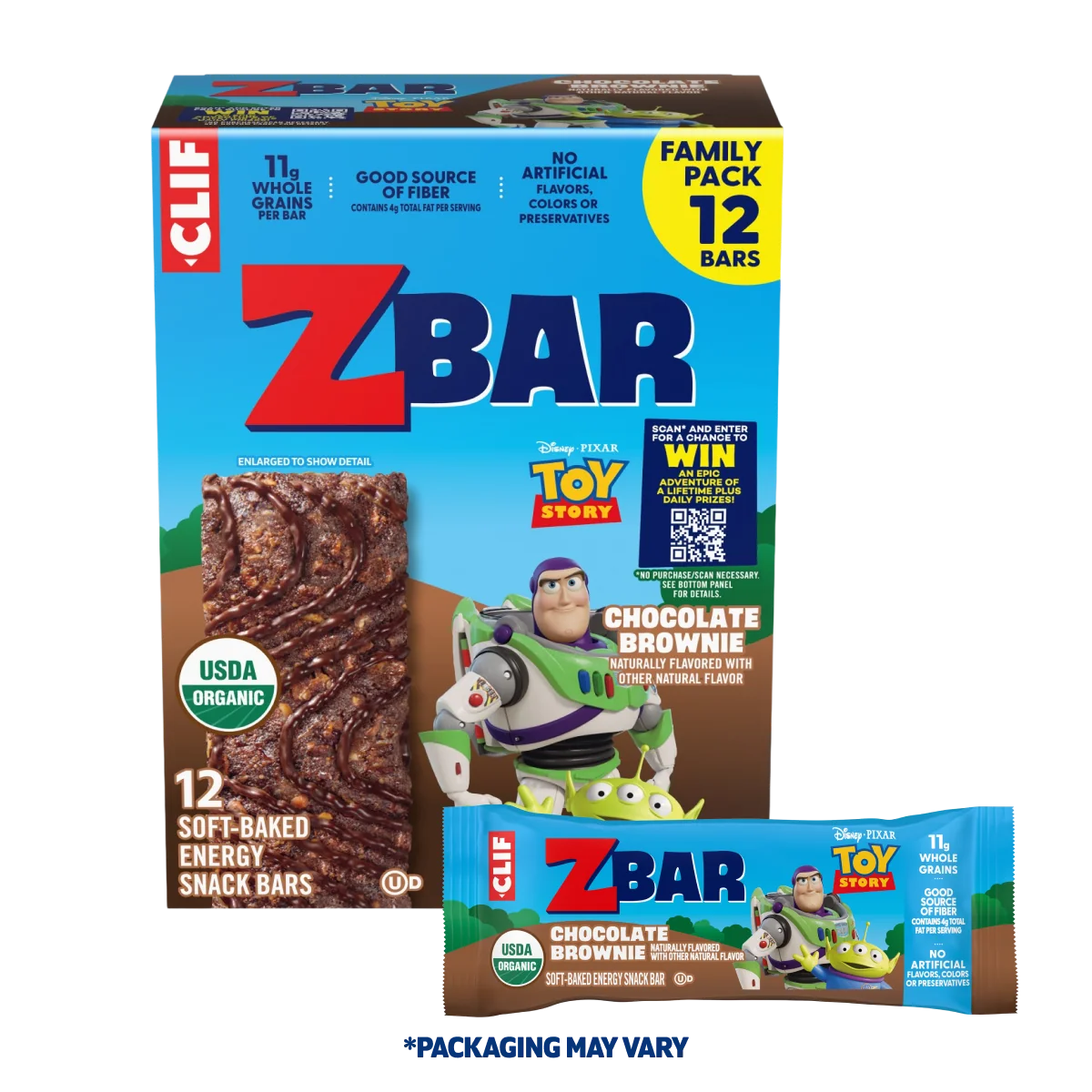 Zbar Chocolate Brownie Soft-Baked Energy Snack Bars, Organic Granola Bars