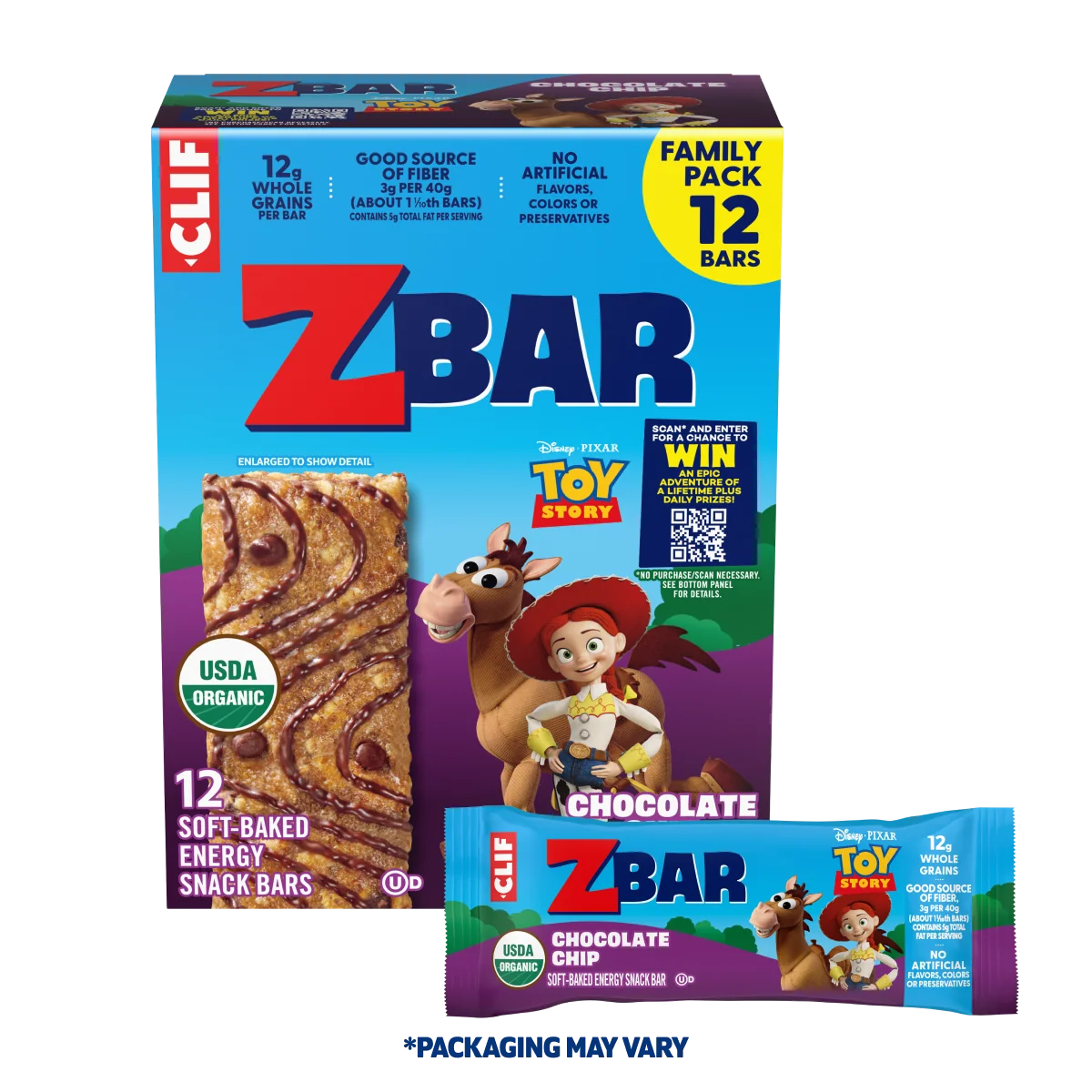 Zbar Chocolate Chip Soft-Baked Energy Snack Bars, Organic Granola Bars