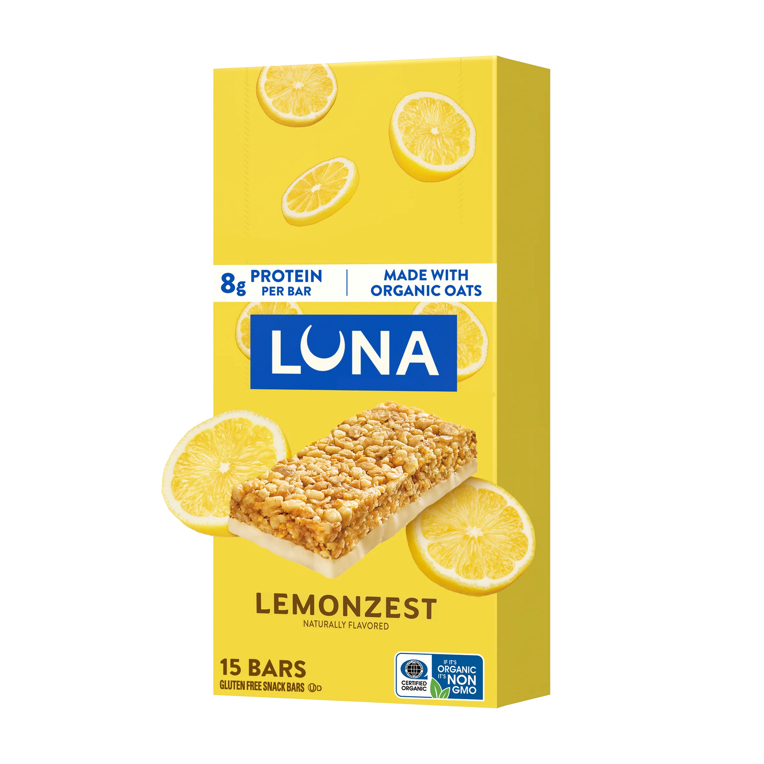 LUNA Bar LemonZest Flavor Gluten Free Snack Bars, Non-GMO Protein Bars